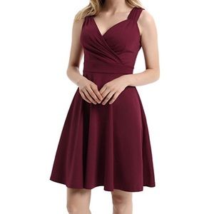 Vintage sleeveless v-neck cocktail swing dress